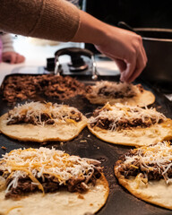 Cooking mexican tacos in the kitchen