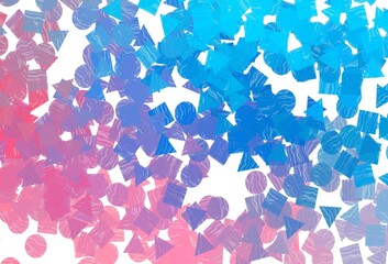 Obraz premium Light blue, red vector cover in polygonal style with circles.