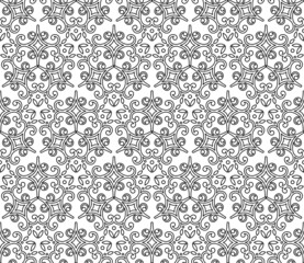 Classic seamless vector pattern. Damask orient ornament. Classic vintage black and white background. Orient ornament for fabric, wallpapers and packaging