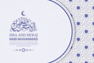 Isra Miraj Greeting Card Premium Vector