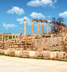 Fototapeta premium Roman archeological remains in Jerash