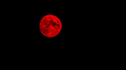 Full red moon on a black background