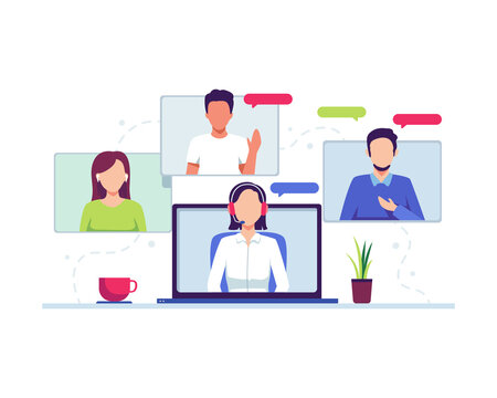 Video conference and virtual communication concept