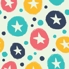 Seamless background with stars. Great for baby clothes, fabrics, prints, wallpapers and other surfaces.