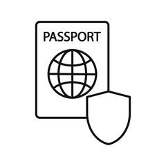 International passport with protection sign