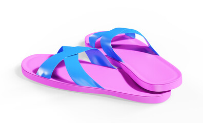 3d render of flip flops over white background