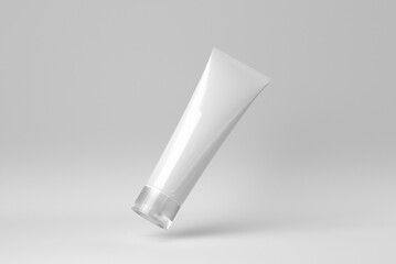 Cosmetic product display on a white background for skin care product presentation. 3D render.