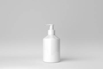 Cosmetic product display on a white background for skin care product presentation. 3D render.