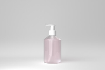 Cosmetic product cream gel display on a white background for skin care product presentation. 3D render.