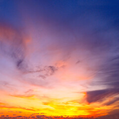 Colorful cloudy sky and sunrise.