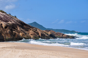beach and rocks in Gamboa , Santa Catarina