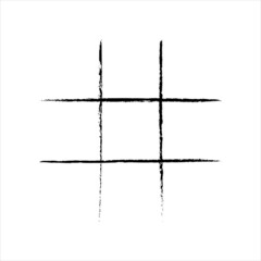 Tic Tac Toe Grid Chalk Hand Drawn Game Board