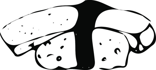 Sushi and rolls Japanese traditional cuisine dishes