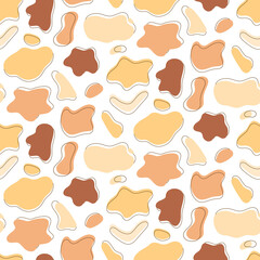 Abstract shape geometric spot seamless pattern on white background