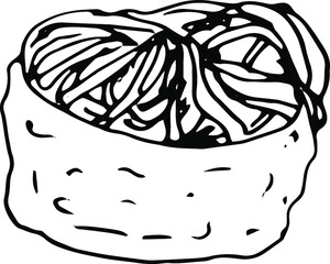 Sushi and rolls Japanese traditional cuisine dishes