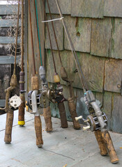 Vintage fishing poles
