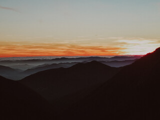 sunset in the mountains
