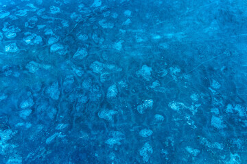 Frozen Lake Surface Ice Cold Winter Blue Background Abstract Texture Pattern Season