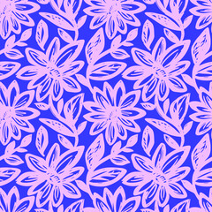 Doodle flower.Beautiful abstract pattern with doodle flower for paper design. Pattern background.