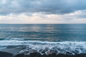Horizontal view of travel landscape at seashore beach for visiting during summer holidays, wild destinations for resting near lagoon during time for exploring Philippines enjoying wanderlust