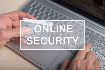 Online security of payments through internet. Cyber security concept.