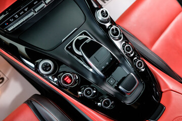 Fototapeta na wymiar Luxury sport car interior