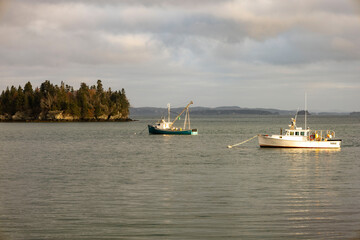 Fishing boats off the coast
