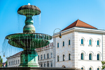 Fototapeta premium famous fountain in munich - ludwigstrasse