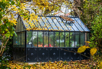 old greenhouse at a garden