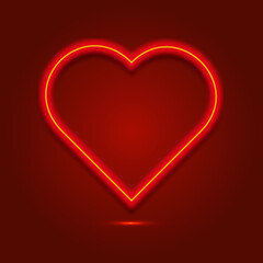 Valentine's Neon heart,Vector Illustration