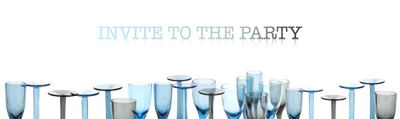 Small modern wine glasses isolated on white background