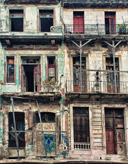 old damage building architecture in havana - 480251509
