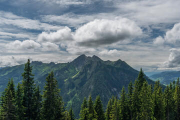 Fototapeta premium Austria mountains near Sankt Johann im Pongau in cloudy day