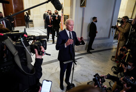 U.S. President Biden attends Senate Democrats lunch to discuss voting rights legislation on Capitol Hill in Washington