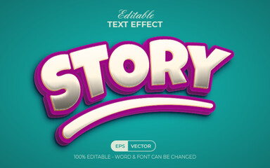 Story text effect purple style. Editable text effect.