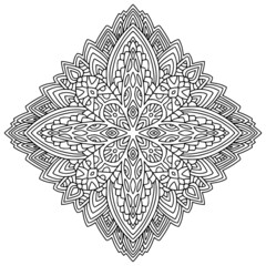 Ethnic Mandala ornament. Coloring book page - 480253590