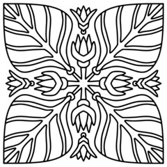 Ethnic Mandala ornament. Coloring book page - 480253752