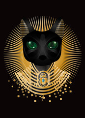 strahlende Ägyptische Katze mit grünen Augen