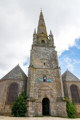 Fototapeta na wymiar The city of Carnac in Brittany, Saint-Cornely church, beautiful monument 