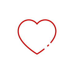 Heart. Icon outline. Love symbol. Vector outline illustration.