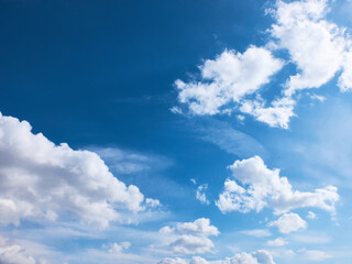 Naklejka na ściany i meble White fluffy clouds. Sky background. Cloudscape