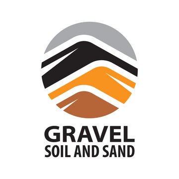 Vector logo of sand, gravel and soil extraction