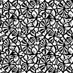 Full Seamless Abstract Pattern. Monochrome Vector. Black and White Dress Fabric Print. Design for Textile and Home Decoration. 