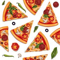 Pizza slices. Endless background. Food