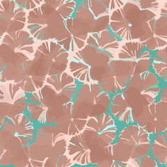 Fototapeta premium Full Seamless abstract floral texture pattern for fabric printing. Brown summer design suitable for printing on women's dress. Endless pattern for evening dress fabric.
