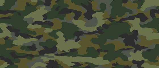 Fototapeta premium Full seamless military camouflage dark texture skin pattern vector for textile. Usable for Jacket Pants Shirt and Shorts. Dirty army camo masking design for hunting fabric print and wallpaper.