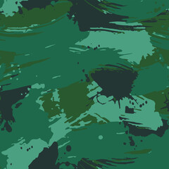 Full seamless green brushed military camouflage texture skin pattern vector for decor and textile. Boys and girls textile fabric printing and wallpaper.