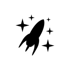 Rocket icon isolated on white background
