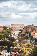 Naklejka na ściany i meble the roman colosseum view of the city 