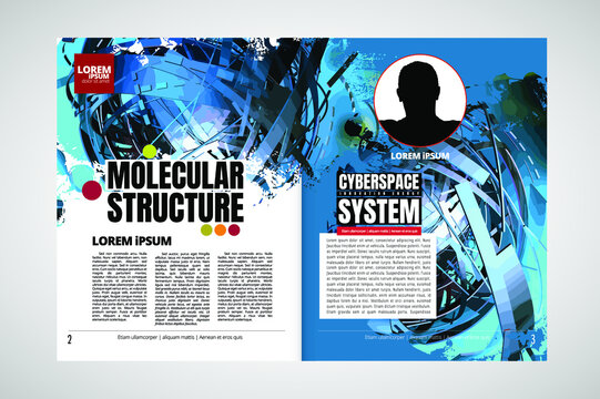 Layout with abstract technology concept ready for brochure, annual report or magazine, vector